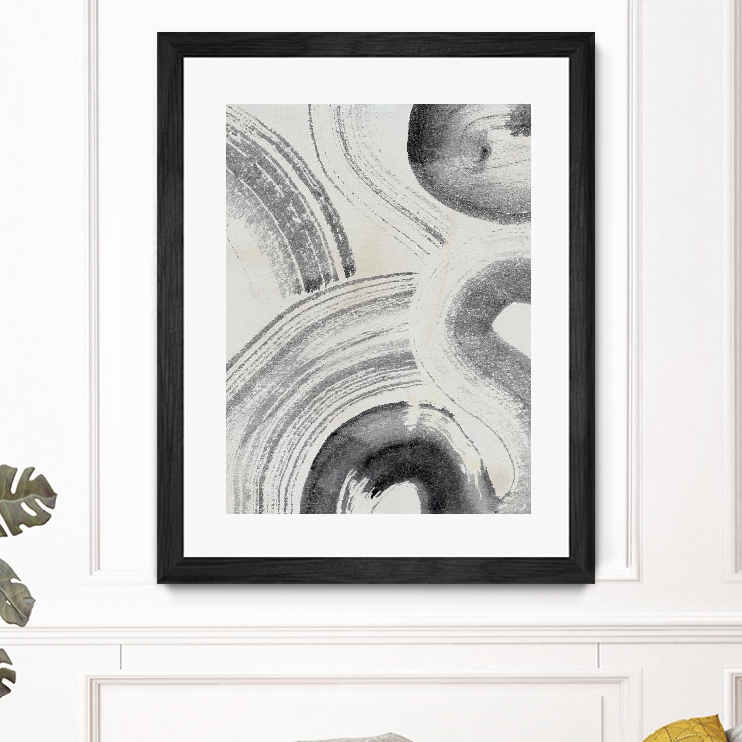 Zen Flow II by Jennifer Parker on GIANT ART - beige black & white abstract