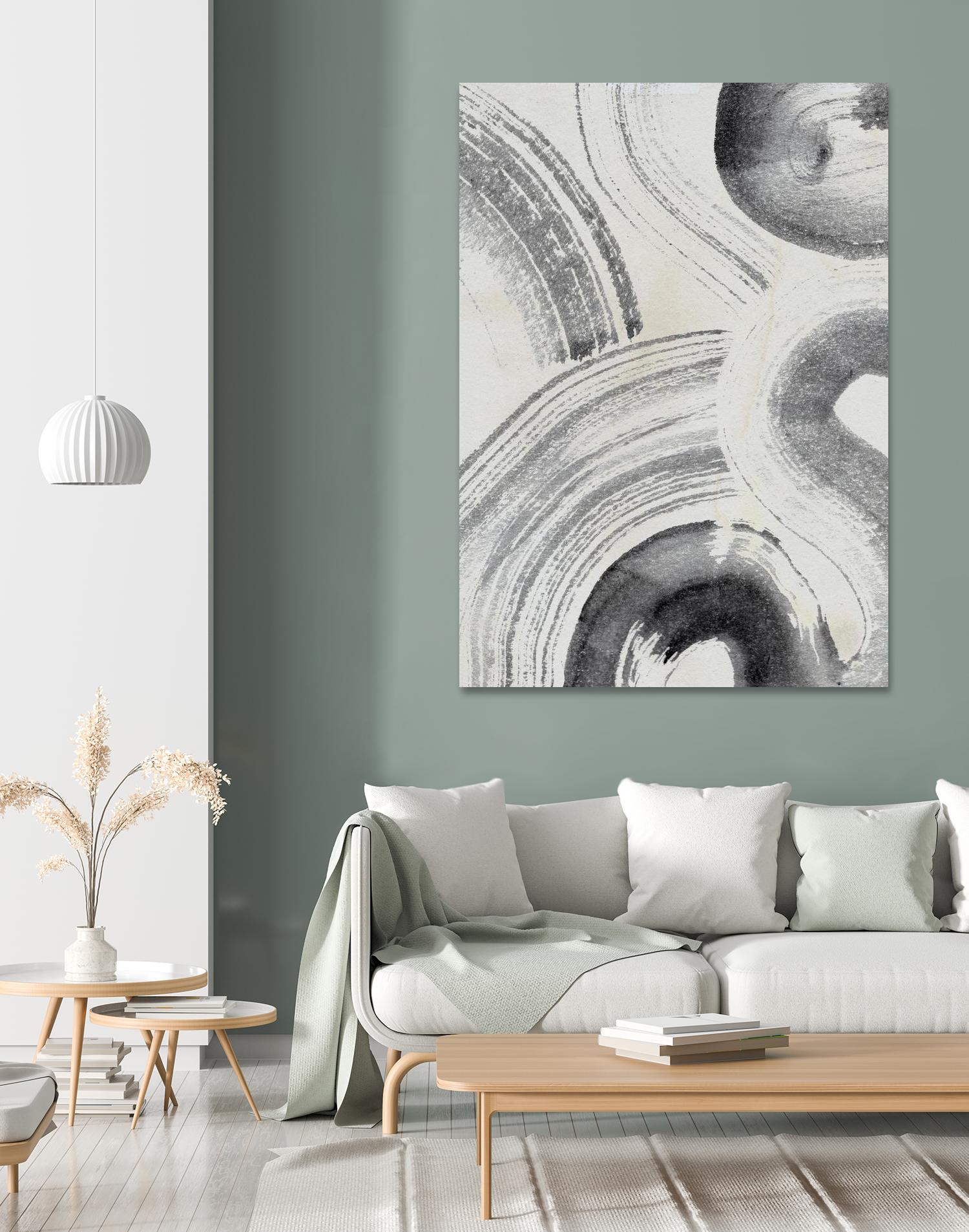 Zen Flow II by Jennifer Parker on GIANT ART - beige black & white abstract