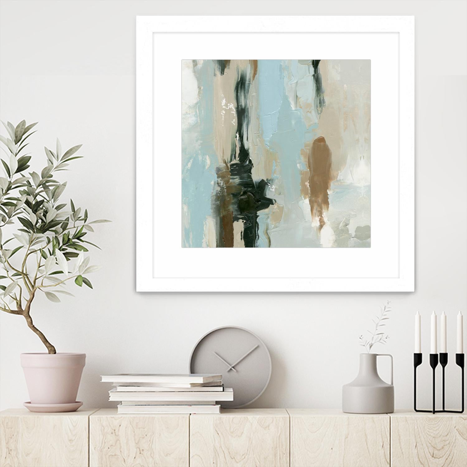 Neutral Landslide I by Emma Caroline on GIANT ART - green landscapes & seascapes abstract