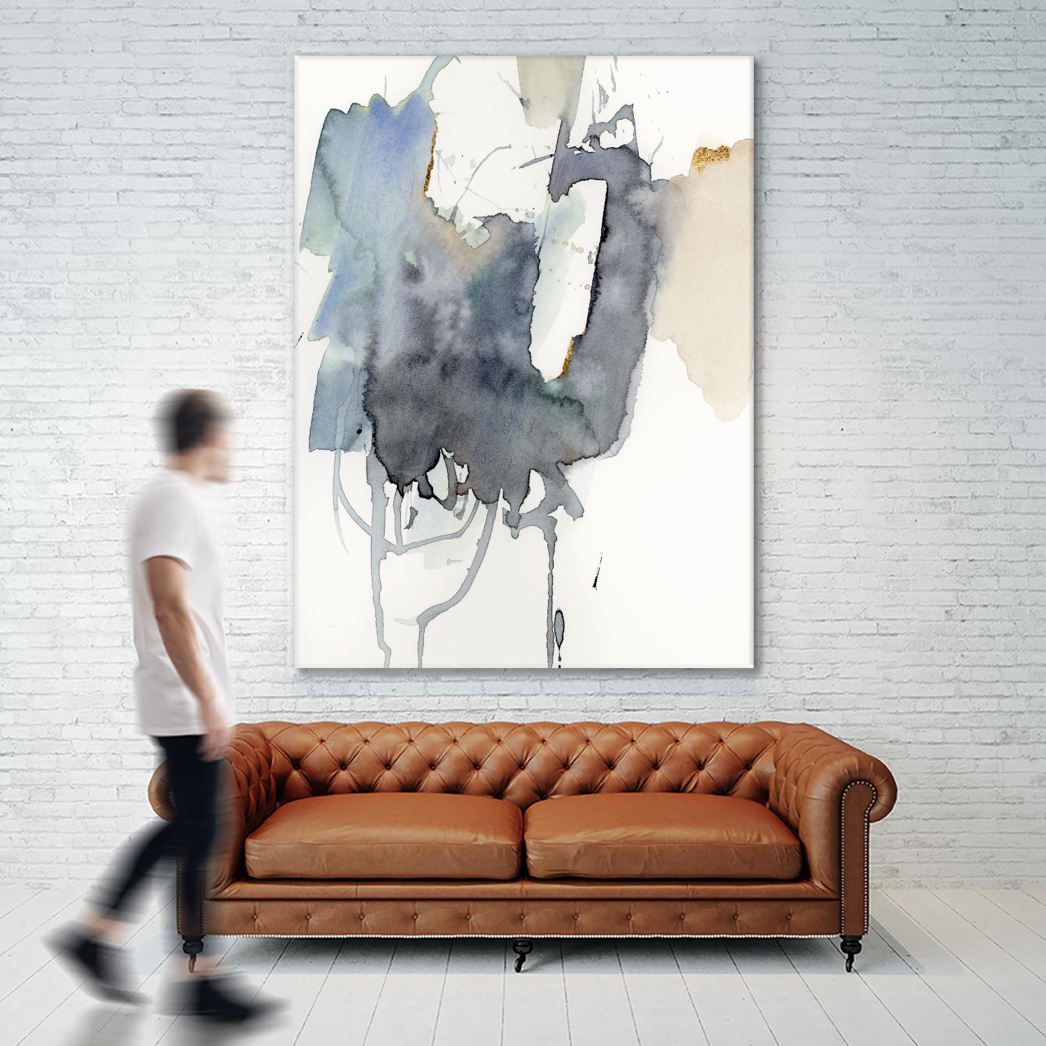 Indigo Splatter I by Victoria Barnes on GIANT ART - gold abstract abstract