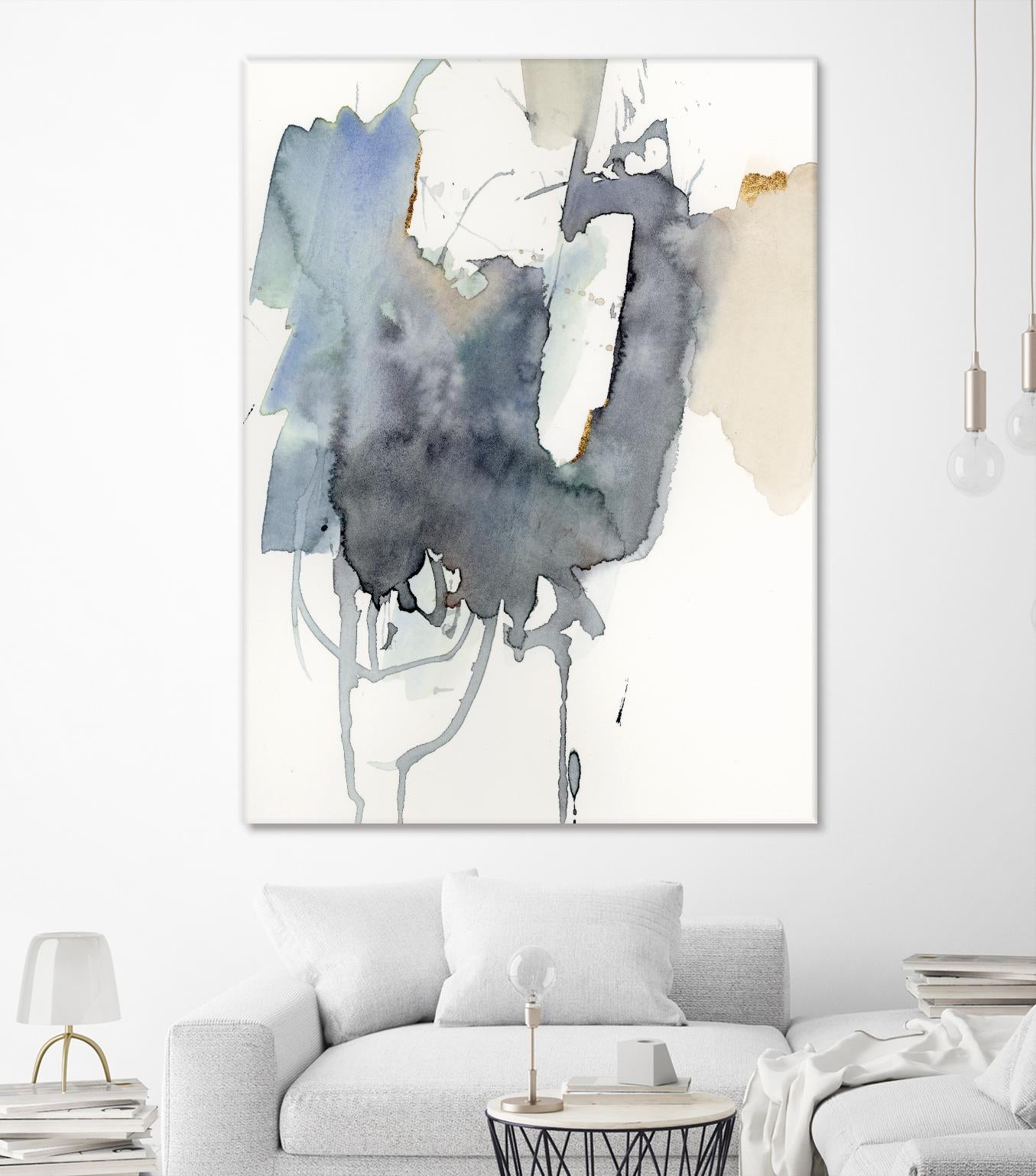 Indigo Splatter I by Victoria Barnes on GIANT ART - gold abstract abstract
