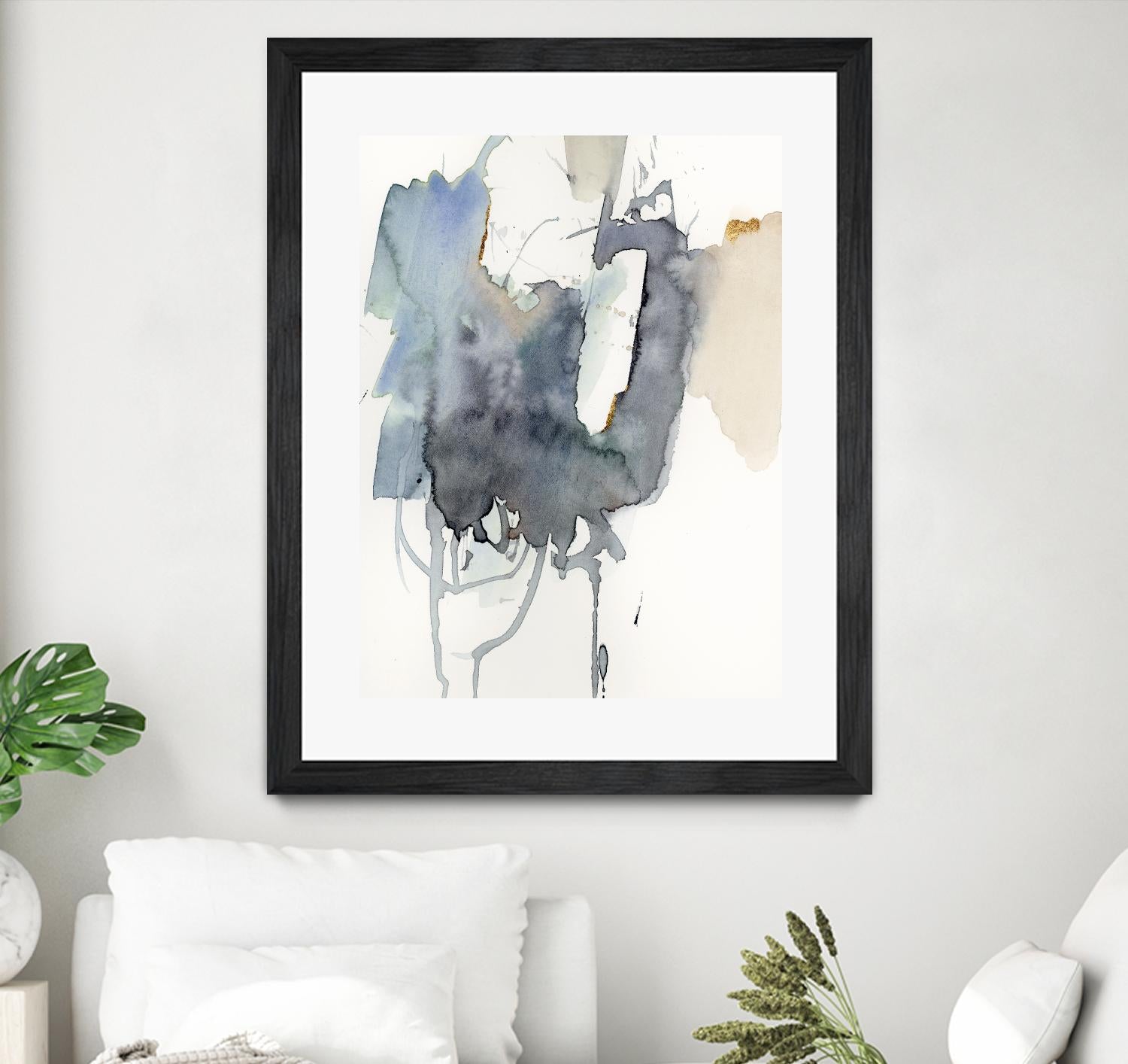 Indigo Splatter I by Victoria Barnes on GIANT ART - gold abstract abstract