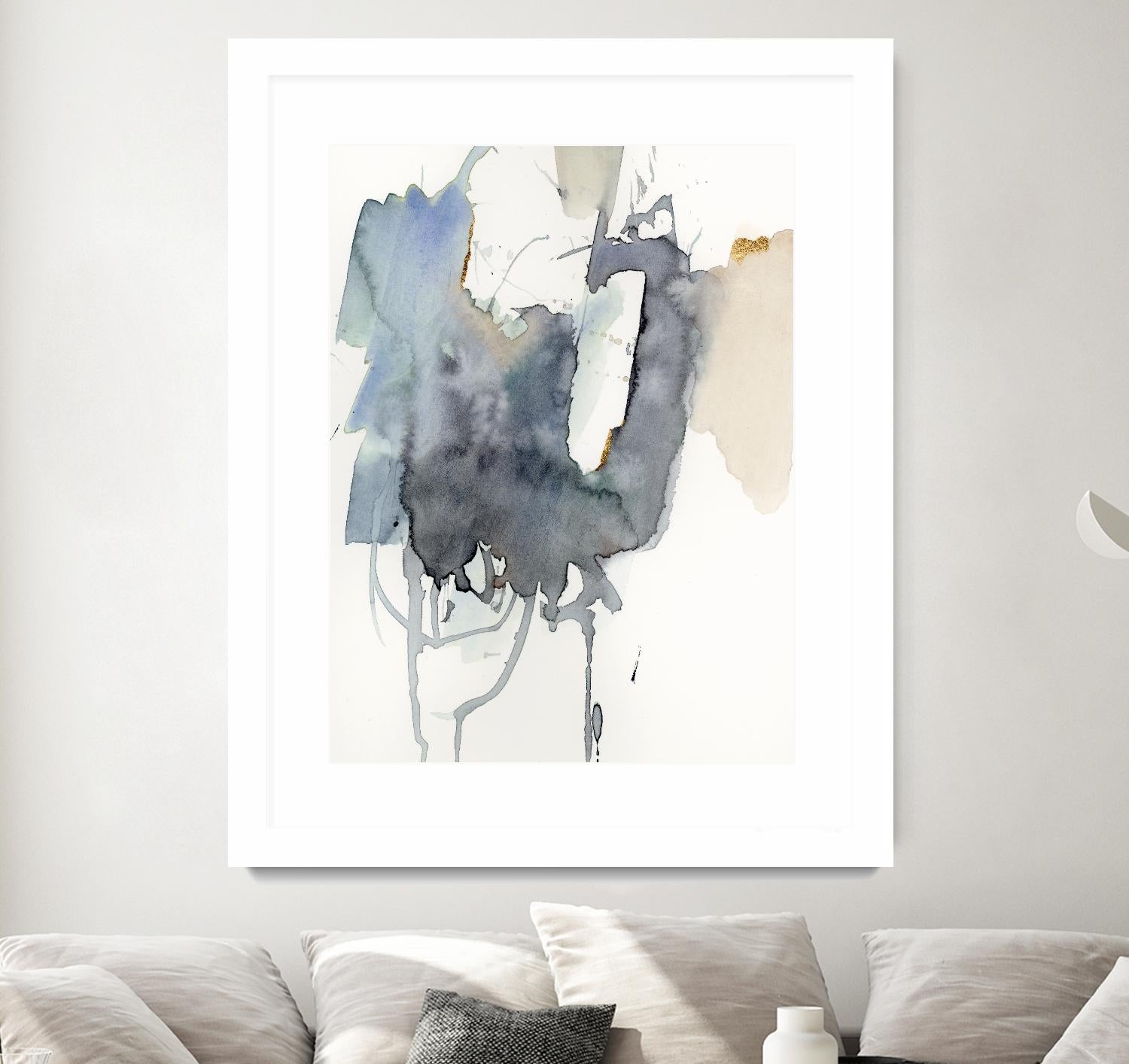 Indigo Splatter I by Victoria Barnes on GIANT ART - gold abstract abstract