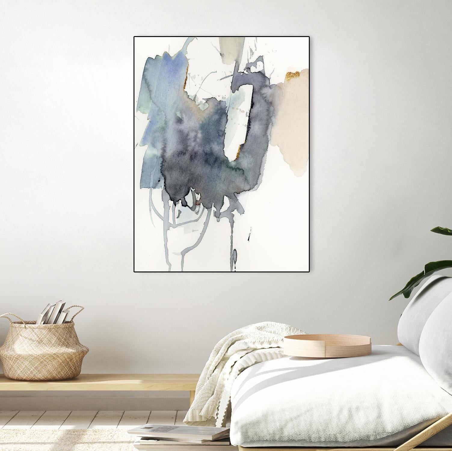 Indigo Splatter I by Victoria Barnes on GIANT ART - gold abstract abstract
