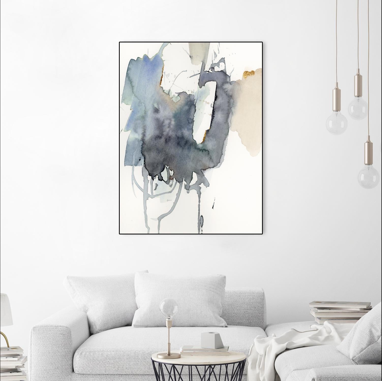 Indigo Splatter I by Victoria Barnes on GIANT ART - gold abstract abstract