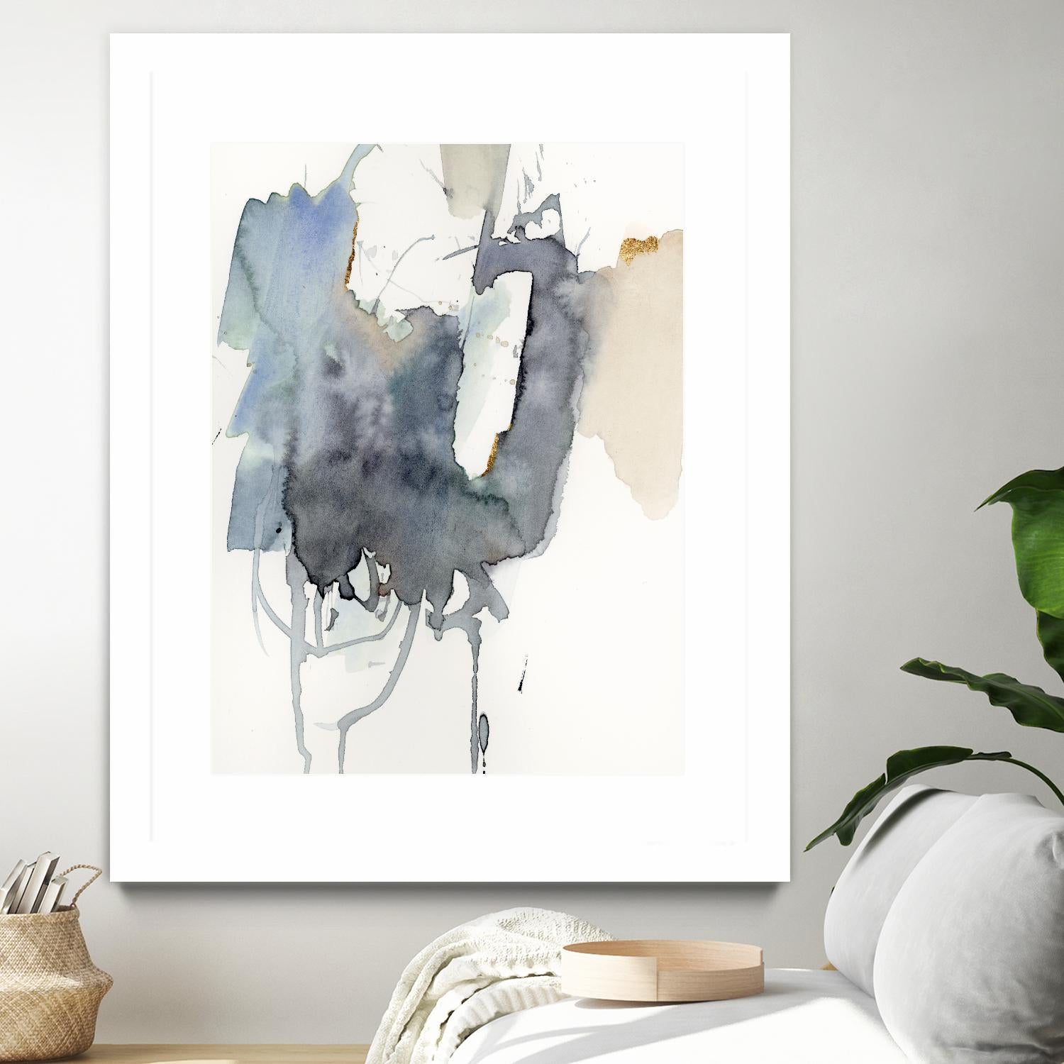 Indigo Splatter I by Victoria Barnes on GIANT ART - gold abstract abstract