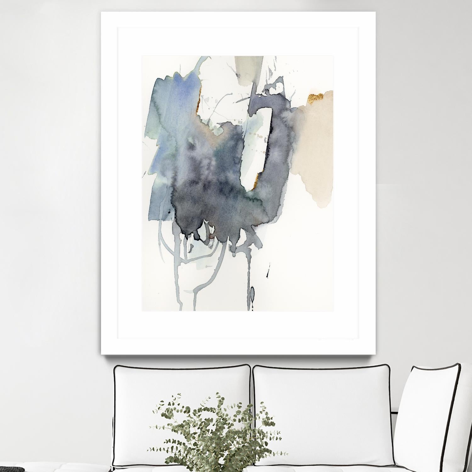 Indigo Splatter I by Victoria Barnes on GIANT ART - gold abstract abstract