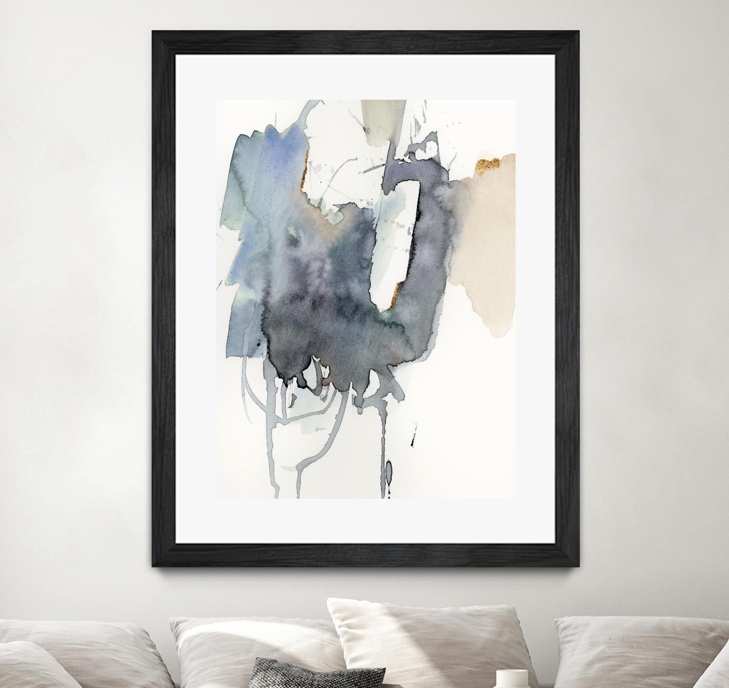 Indigo Splatter I by Victoria Barnes on GIANT ART - gold abstract abstract