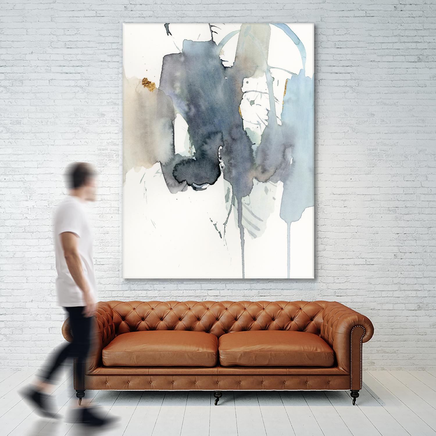 Indigo Splatter II by Victoria Barnes on GIANT ART - gold abstract abstract