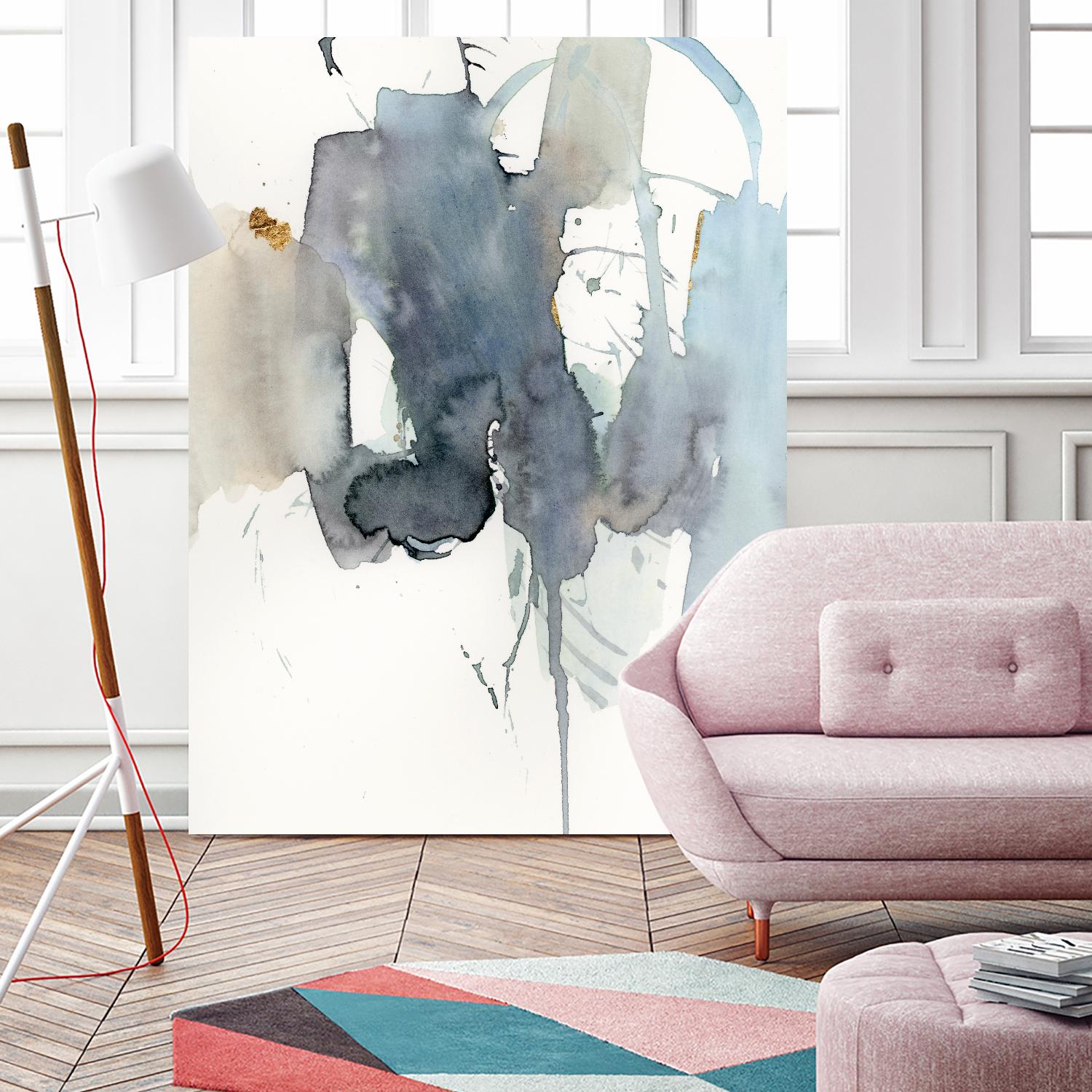 Indigo Splatter II by Victoria Barnes on GIANT ART - gold abstract abstract