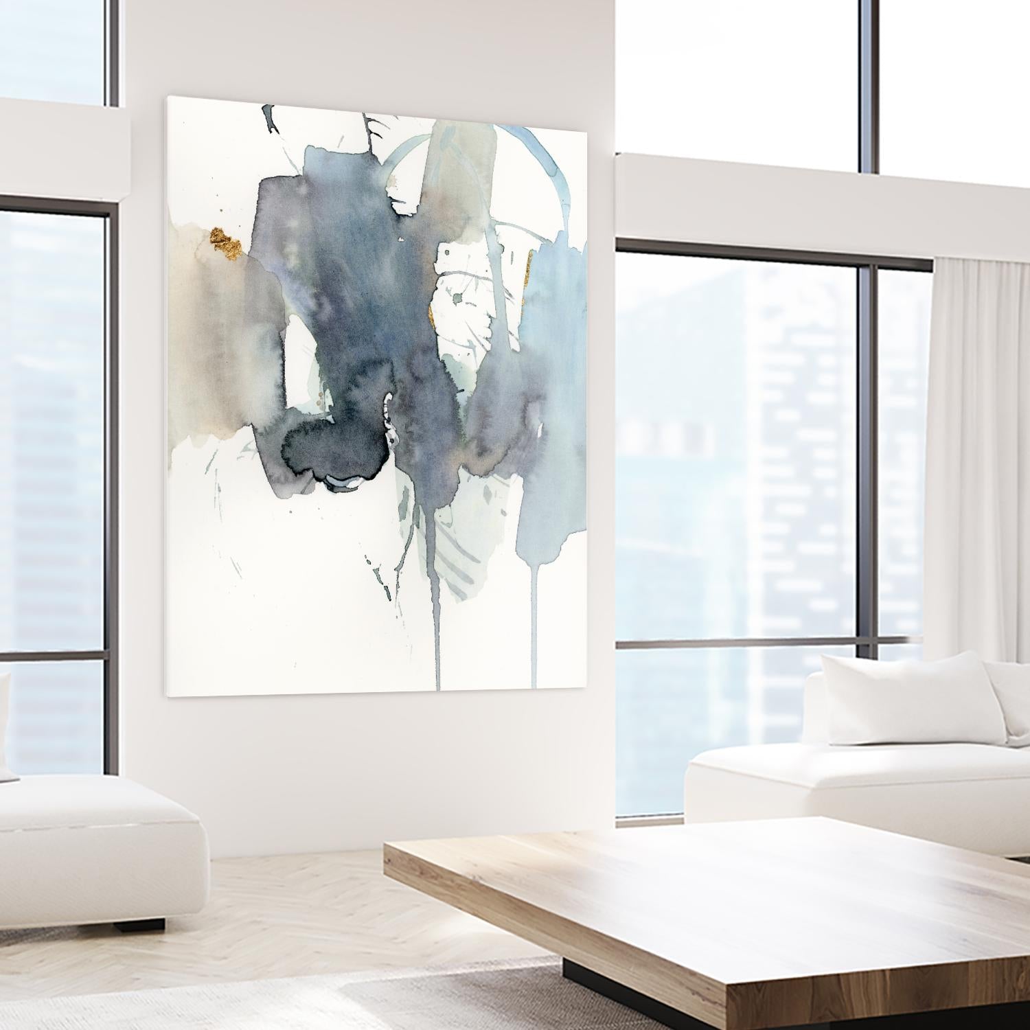 Indigo Splatter II by Victoria Barnes on GIANT ART - gold abstract abstract