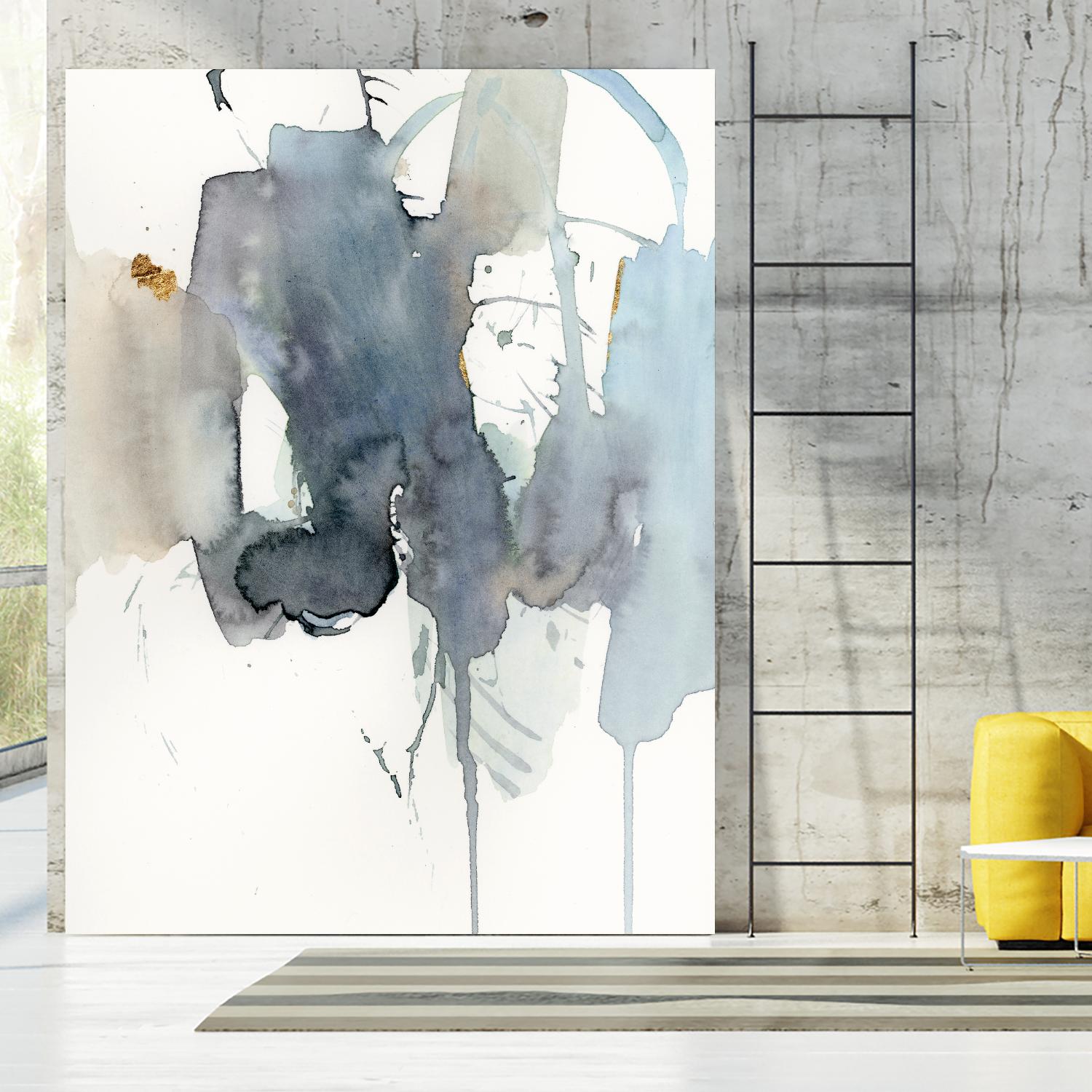 Indigo Splatter II by Victoria Barnes on GIANT ART - gold abstract abstract