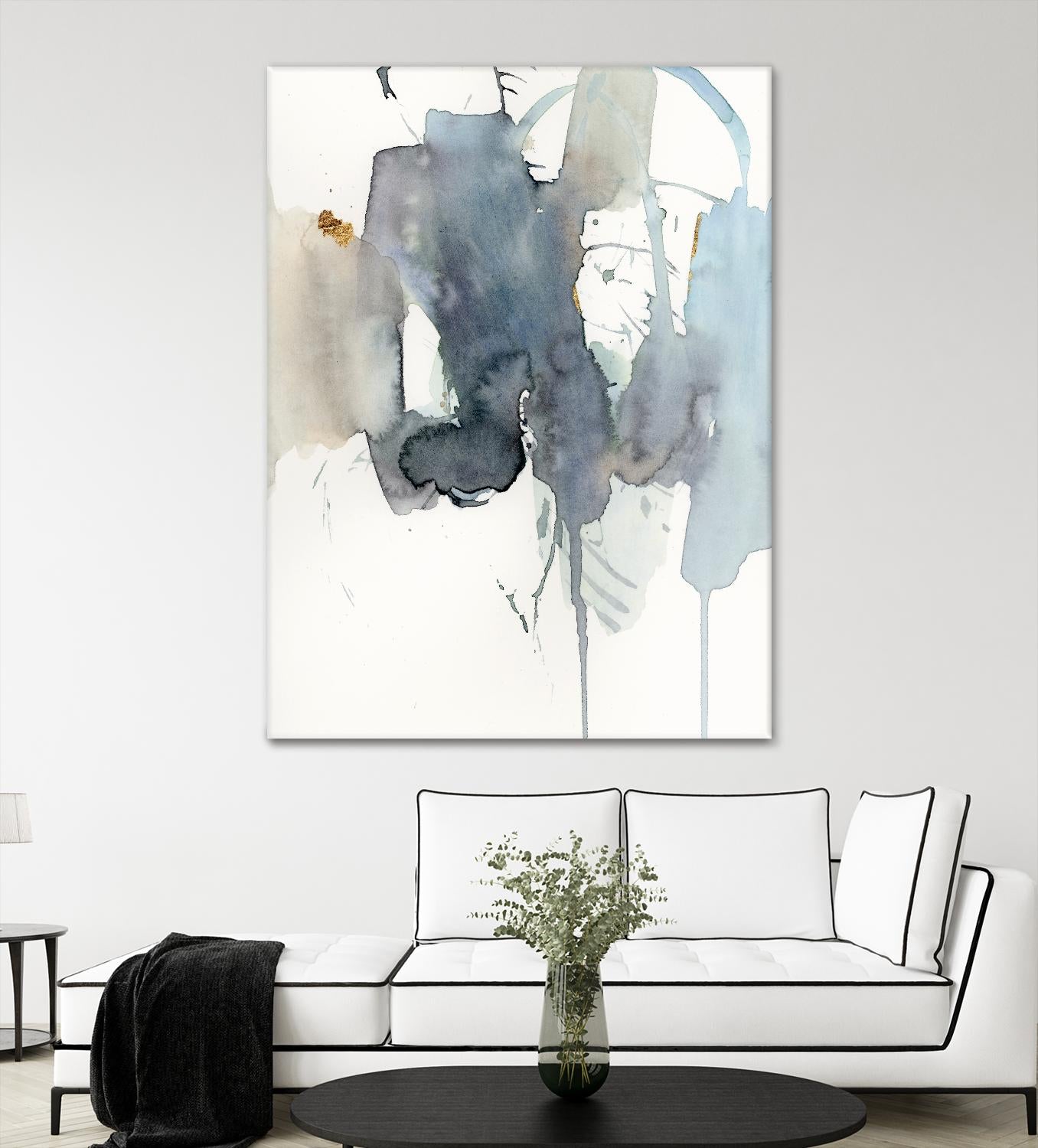 Indigo Splatter II by Victoria Barnes on GIANT ART - gold abstract abstract