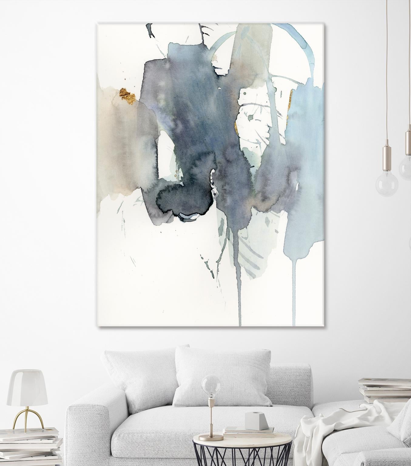 Indigo Splatter II by Victoria Barnes on GIANT ART - gold abstract abstract