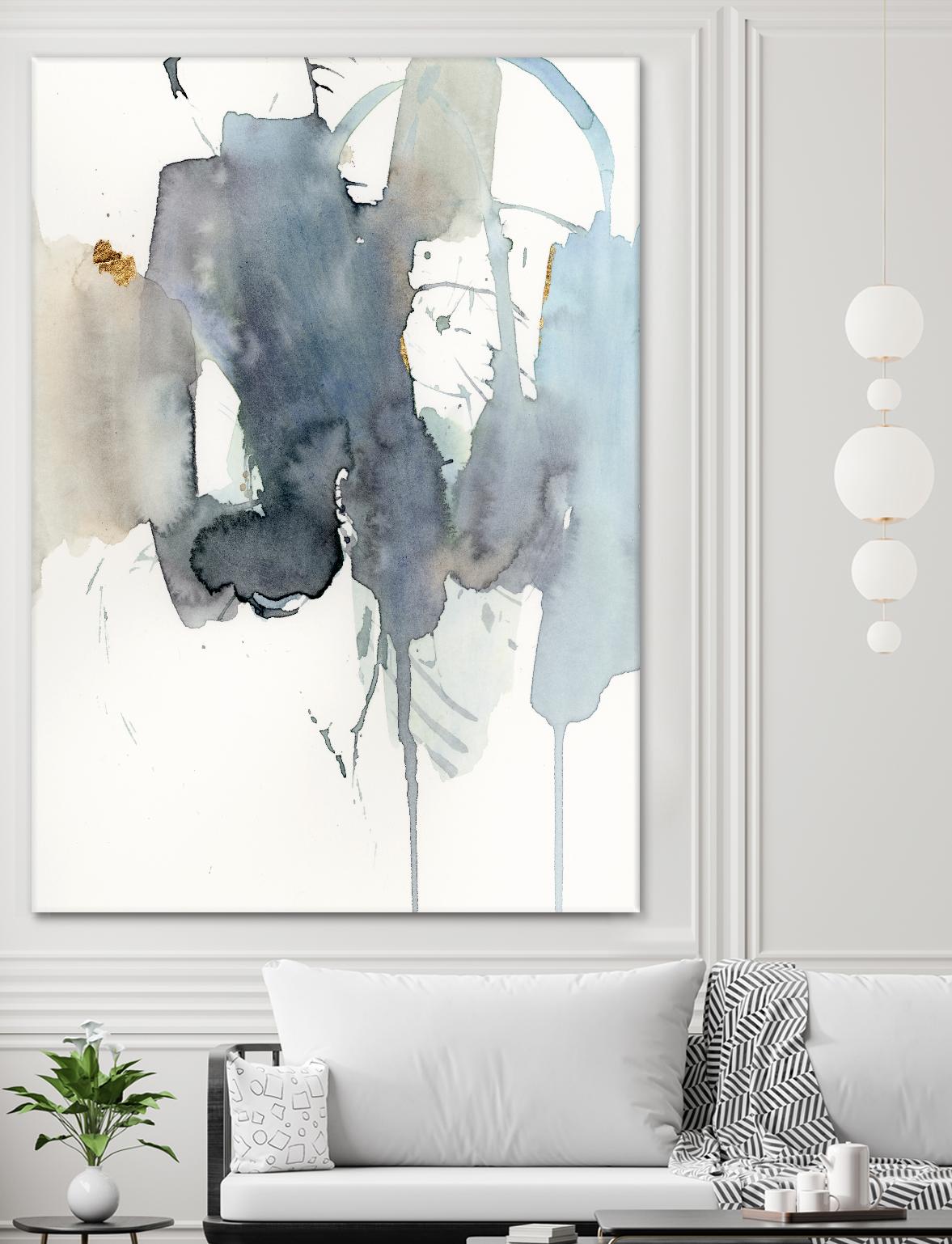 Indigo Splatter II by Victoria Barnes on GIANT ART - gold abstract abstract