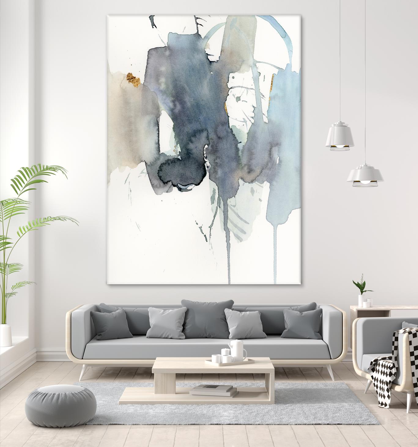 Indigo Splatter II by Victoria Barnes on GIANT ART - gold abstract abstract