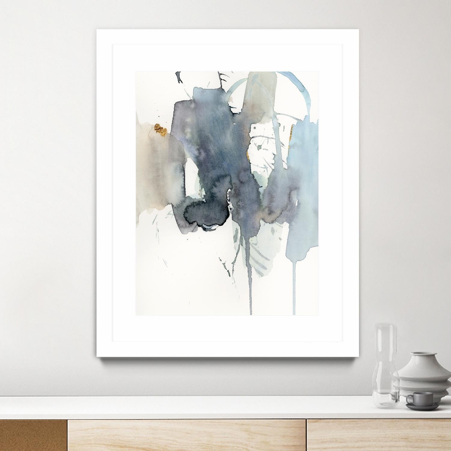 Indigo Splatter II by Victoria Barnes on GIANT ART - gold abstract abstract