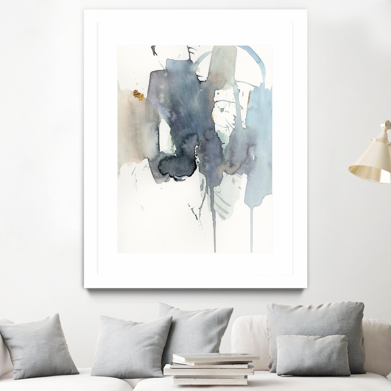 Indigo Splatter II by Victoria Barnes on GIANT ART - gold abstract abstract