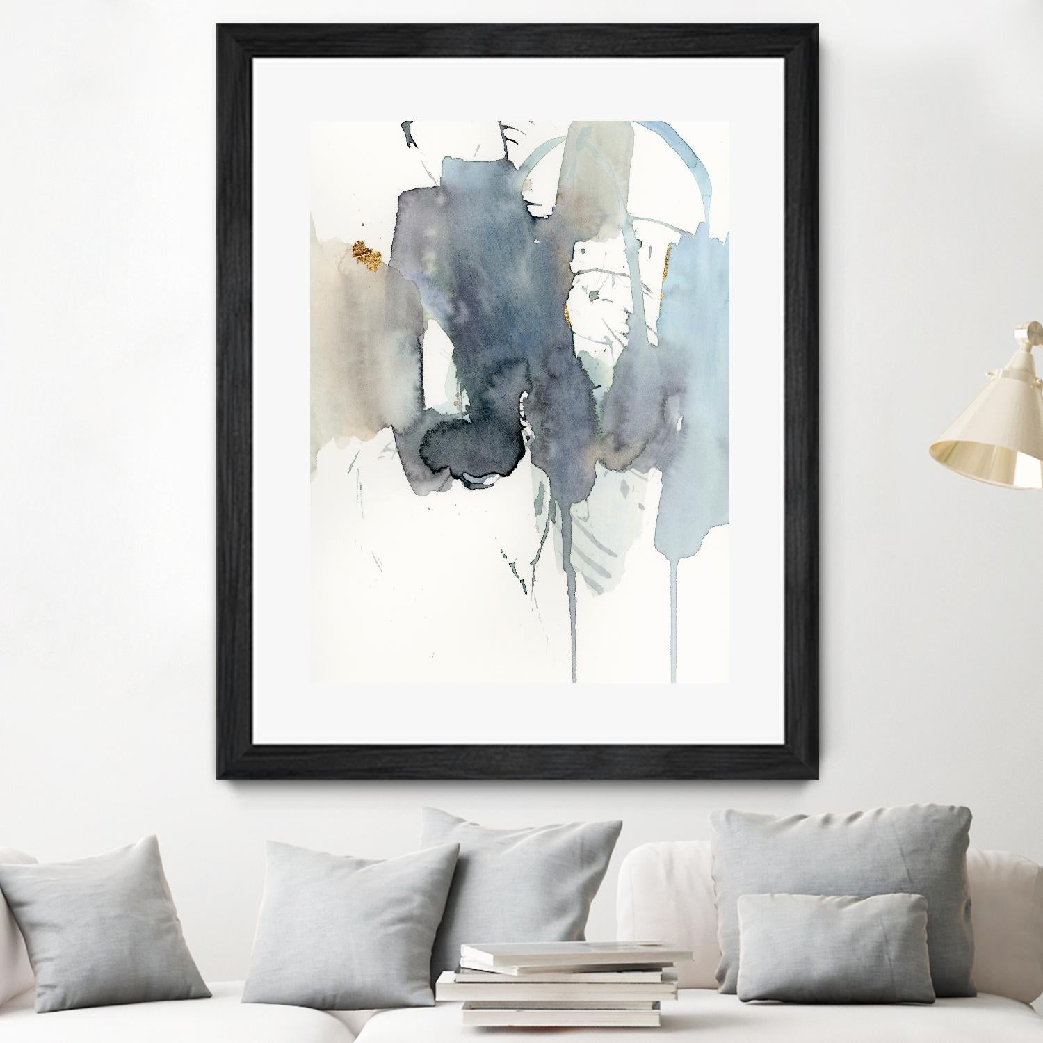 Indigo Splatter II by Victoria Barnes on GIANT ART - gold abstract abstract