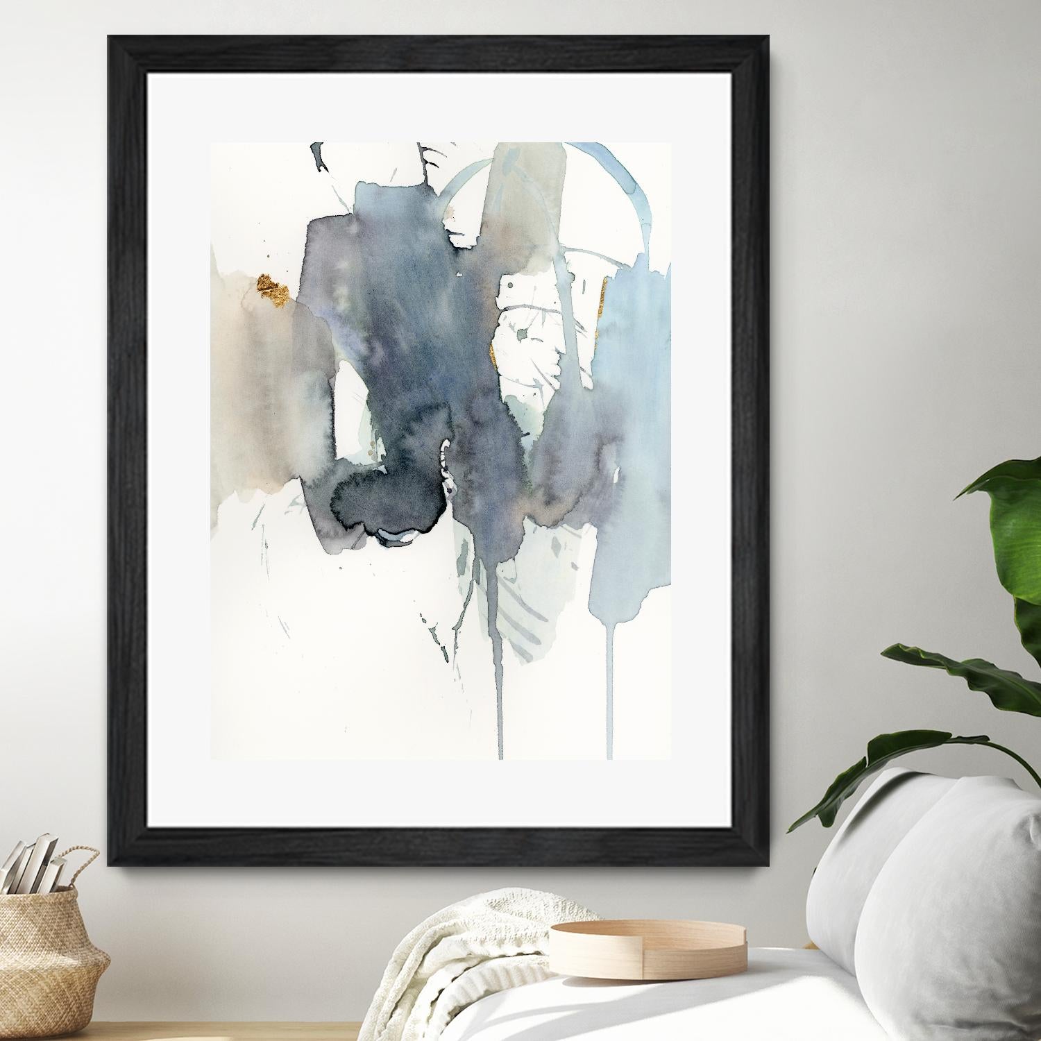 Indigo Splatter II by Victoria Barnes on GIANT ART - gold abstract abstract