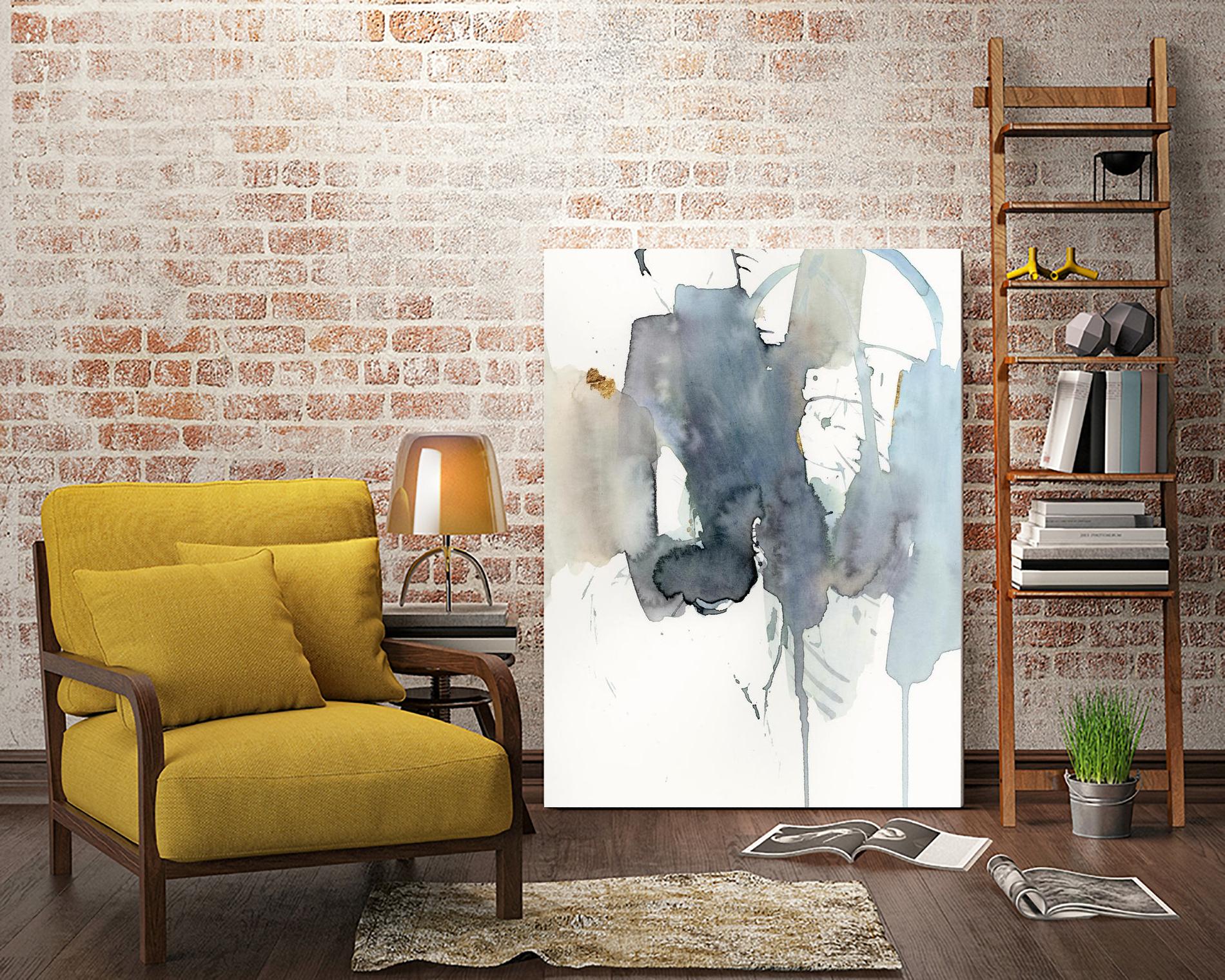 Indigo Splatter II by Victoria Barnes on GIANT ART - gold abstract abstract