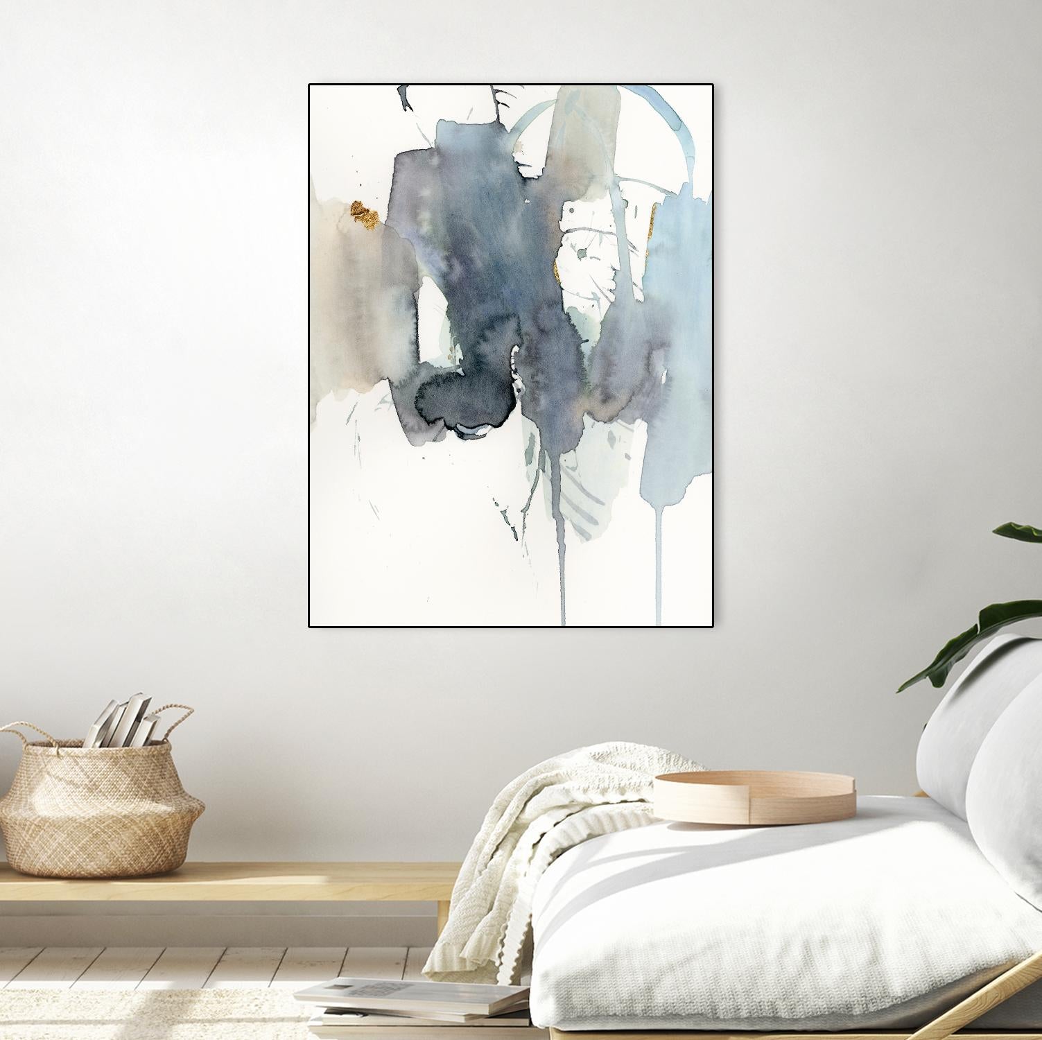 Indigo Splatter II by Victoria Barnes on GIANT ART - gold abstract abstract