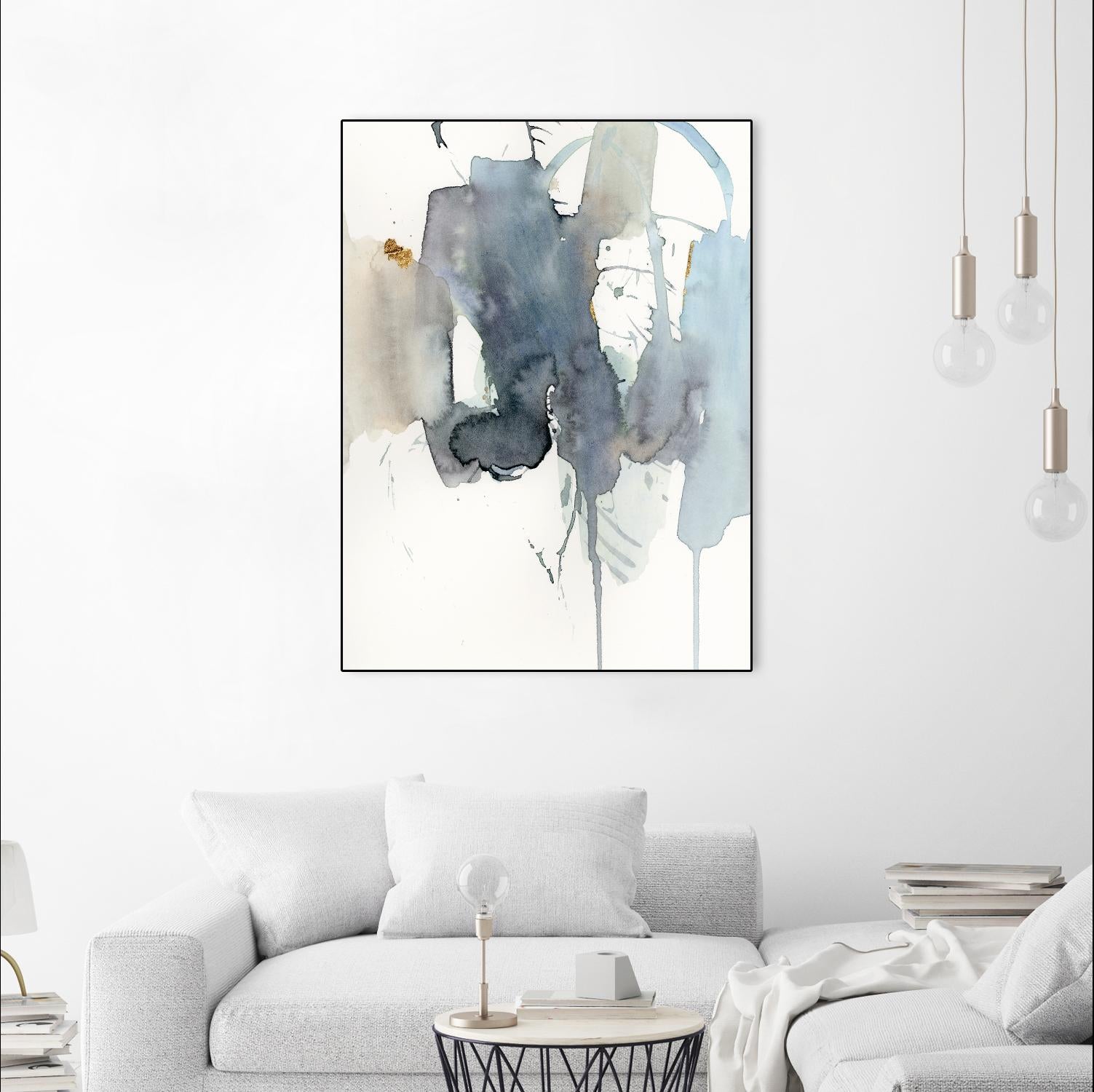 Indigo Splatter II by Victoria Barnes on GIANT ART - gold abstract abstract