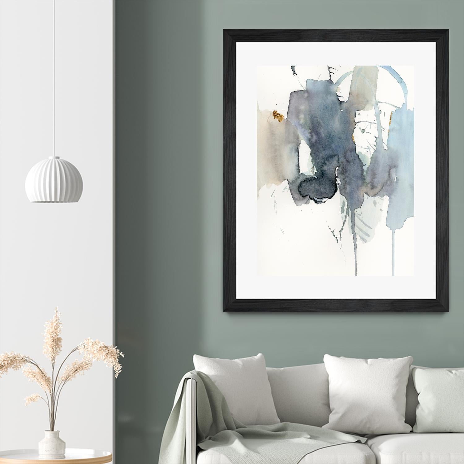 Indigo Splatter II by Victoria Barnes on GIANT ART - gold abstract abstract