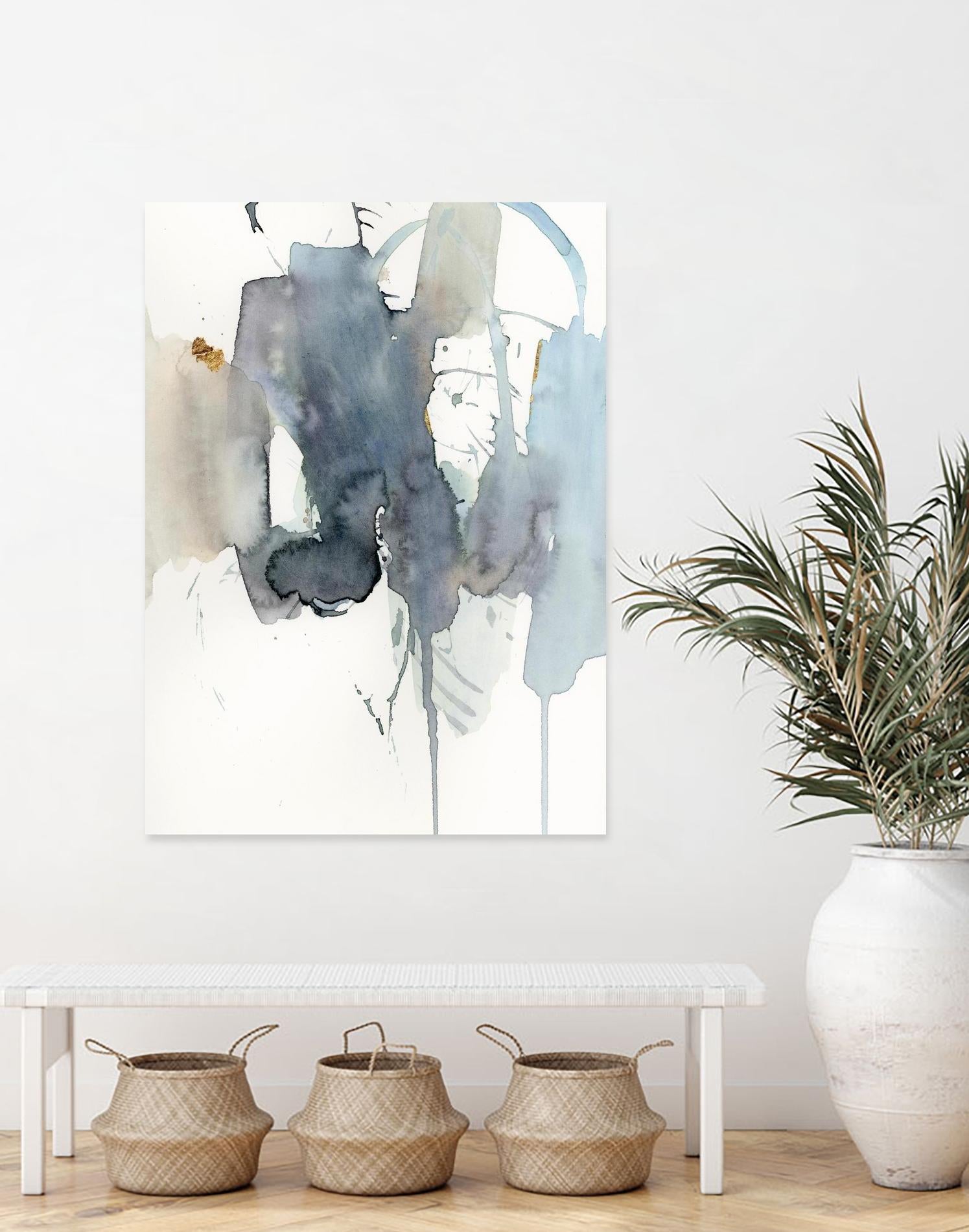 Indigo Splatter II by Victoria Barnes on GIANT ART - gold abstract abstract