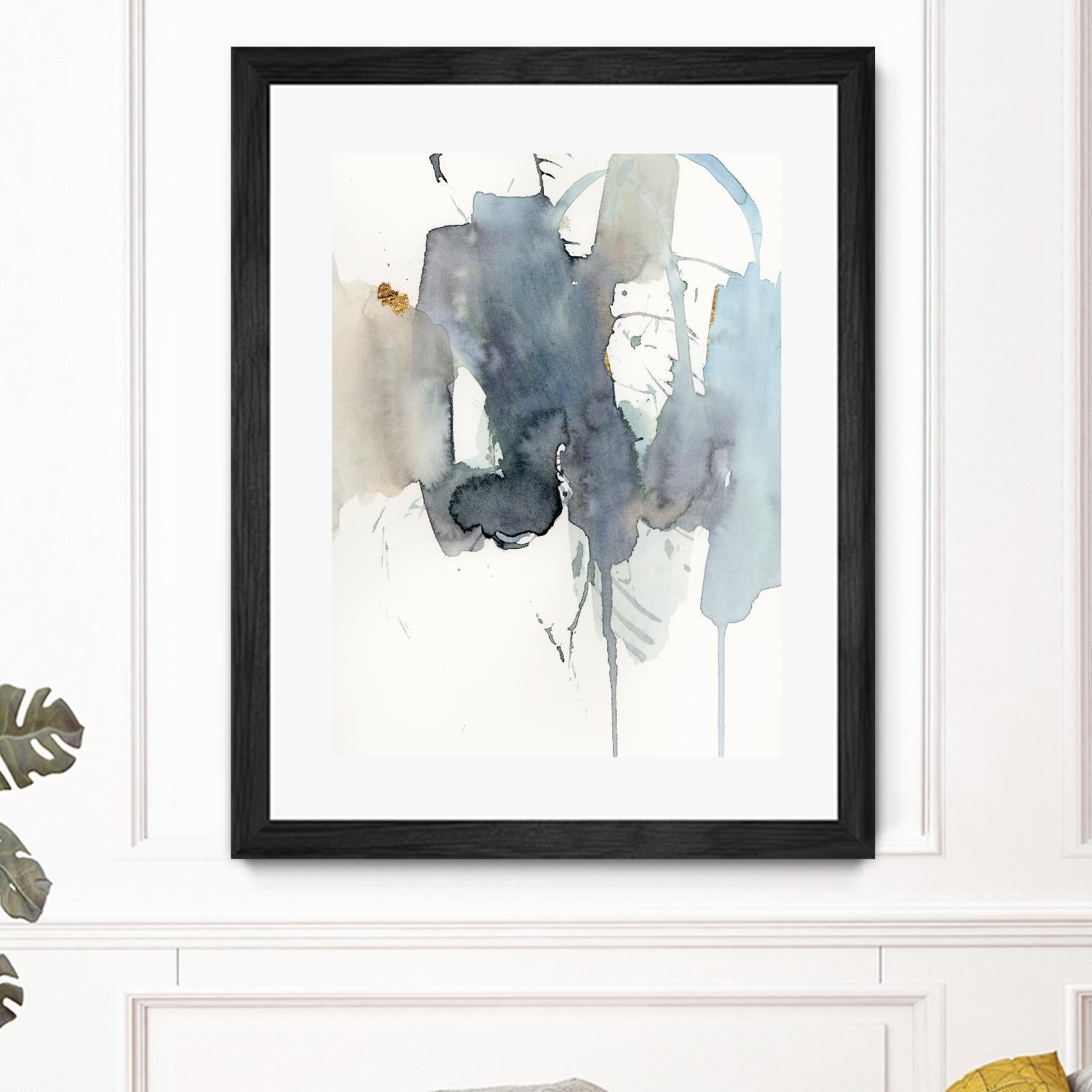 Indigo Splatter II by Victoria Barnes on GIANT ART - gold abstract abstract