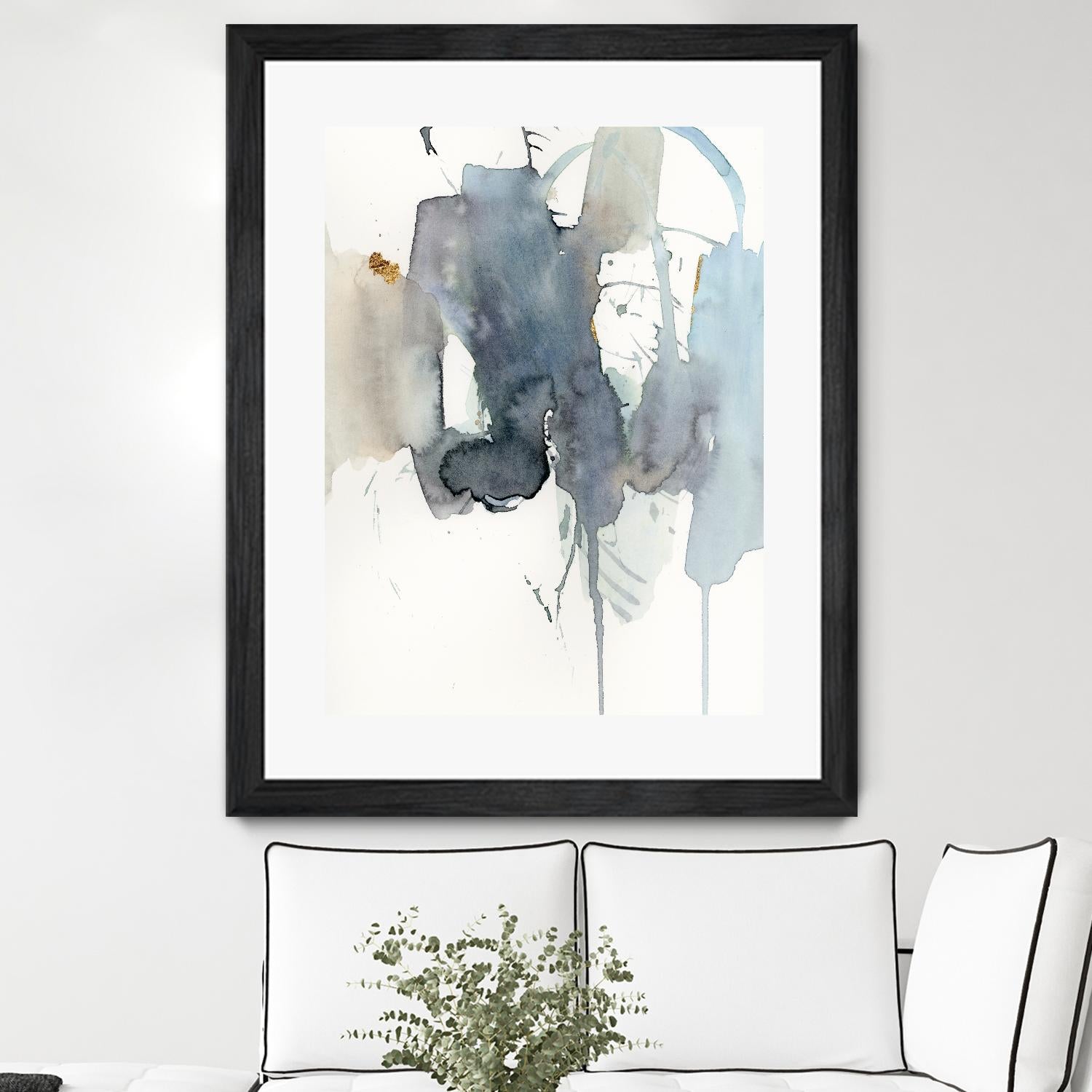 Indigo Splatter II by Victoria Barnes on GIANT ART - gold abstract abstract