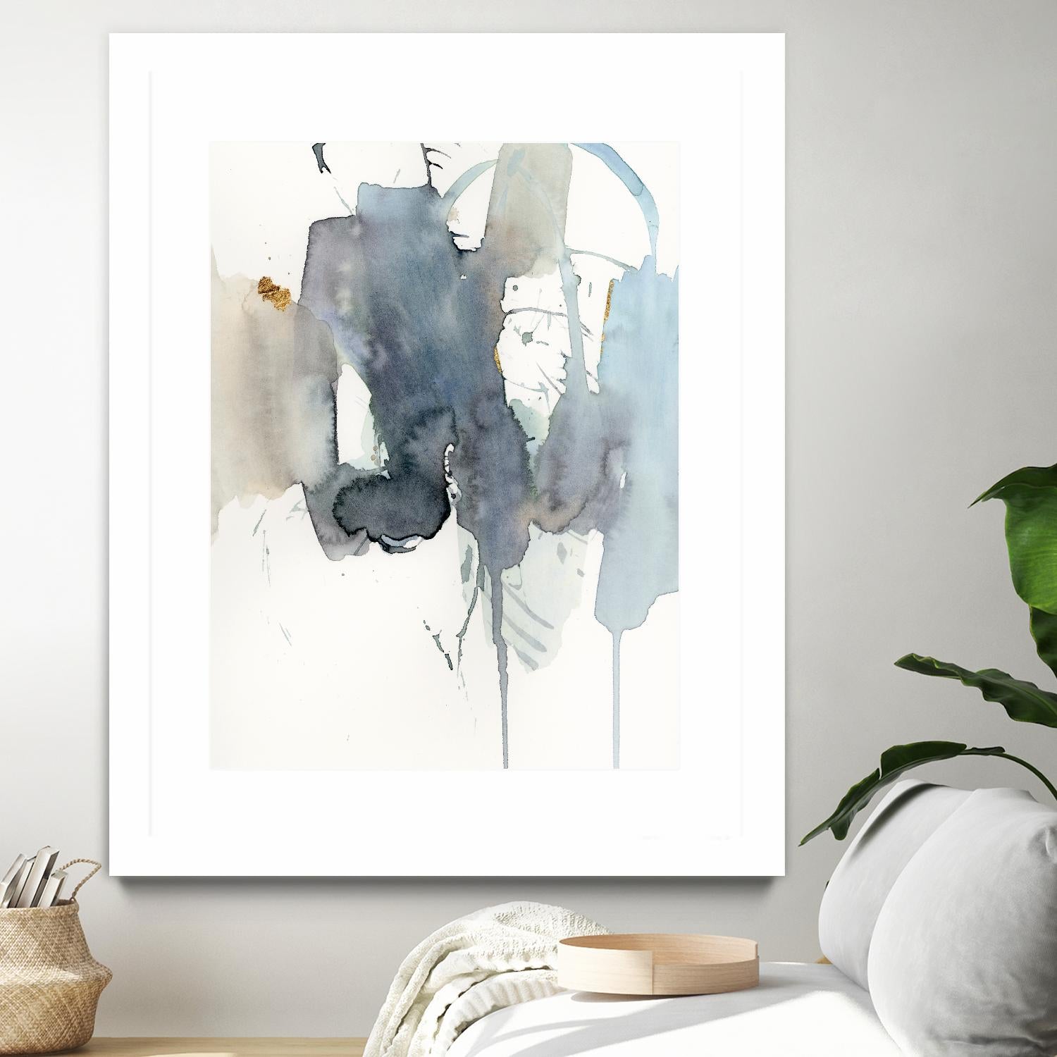 Indigo Splatter II by Victoria Barnes on GIANT ART - gold abstract abstract