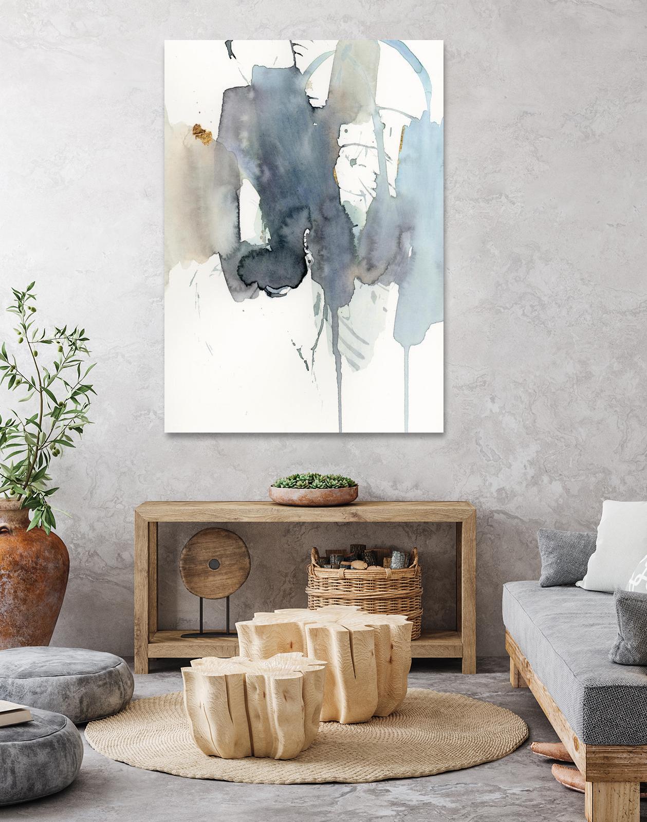 Indigo Splatter II by Victoria Barnes on GIANT ART - gold abstract abstract