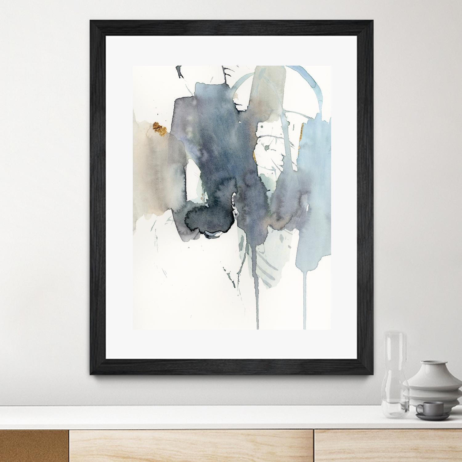 Indigo Splatter II by Victoria Barnes on GIANT ART - gold abstract abstract