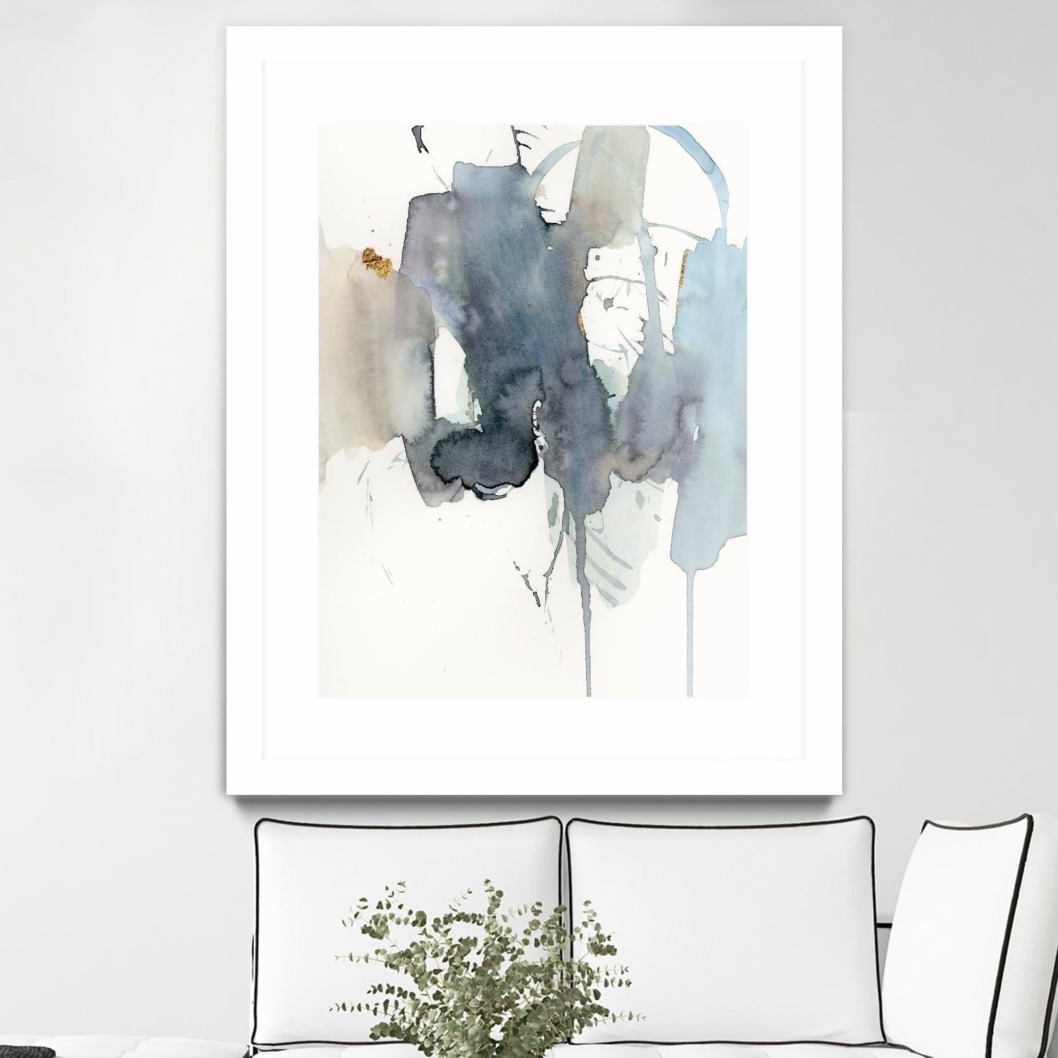 Indigo Splatter II by Victoria Barnes on GIANT ART - gold abstract abstract