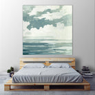 Textured Blue Seascape I by Emma Caroline on GIANT ART - beige landscapes & seascapes abstract