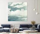 Textured Blue Seascape I by Emma Caroline on GIANT ART - beige landscapes & seascapes abstract
