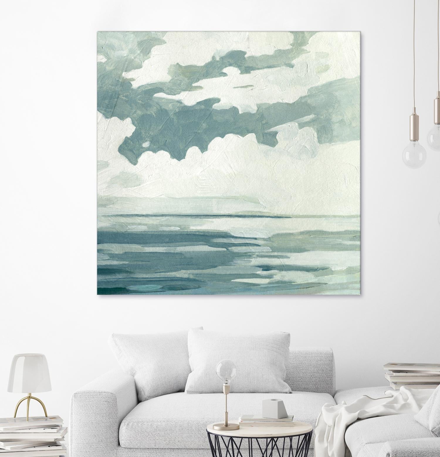 Textured Blue Seascape I by Emma Caroline on GIANT ART - beige landscapes & seascapes abstract