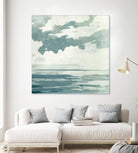 Textured Blue Seascape I by Emma Caroline on GIANT ART - beige landscapes & seascapes abstract