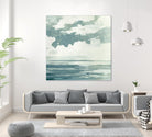 Textured Blue Seascape I by Emma Caroline on GIANT ART - beige landscapes & seascapes abstract
