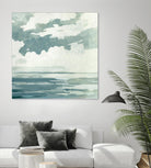 Textured Blue Seascape I by Emma Caroline on GIANT ART - beige landscapes & seascapes abstract