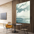 Textured Blue Seascape I by Emma Caroline on GIANT ART - beige landscapes & seascapes abstract