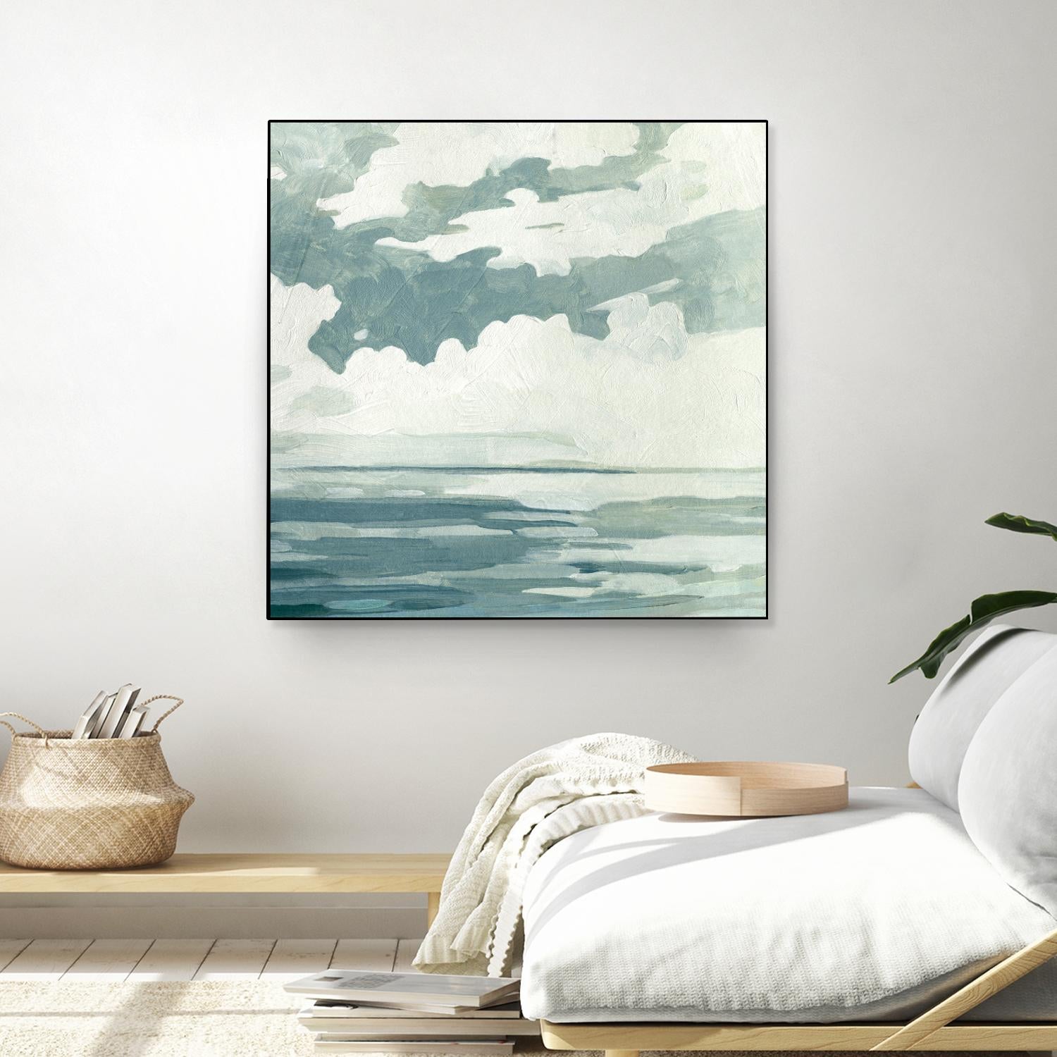 Textured Blue Seascape I by Emma Caroline on GIANT ART - beige landscapes & seascapes abstract