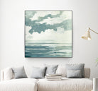 Textured Blue Seascape I by Emma Caroline on GIANT ART - beige landscapes & seascapes abstract