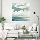 Textured Blue Seascape I by Emma Caroline on GIANT ART - beige landscapes & seascapes abstract