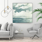 Textured Blue Seascape I by Emma Caroline on GIANT ART - beige landscapes & seascapes abstract