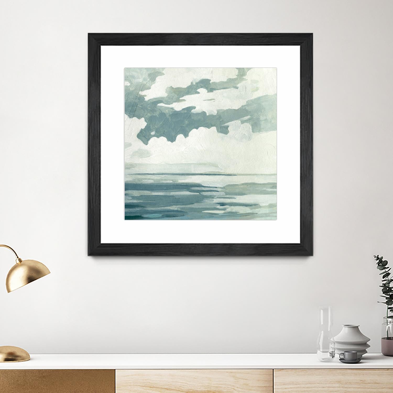 Textured Blue Seascape I by Emma Caroline on GIANT ART - beige landscapes & seascapes abstract