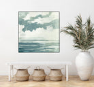 Textured Blue Seascape I by Emma Caroline on GIANT ART - beige landscapes & seascapes abstract