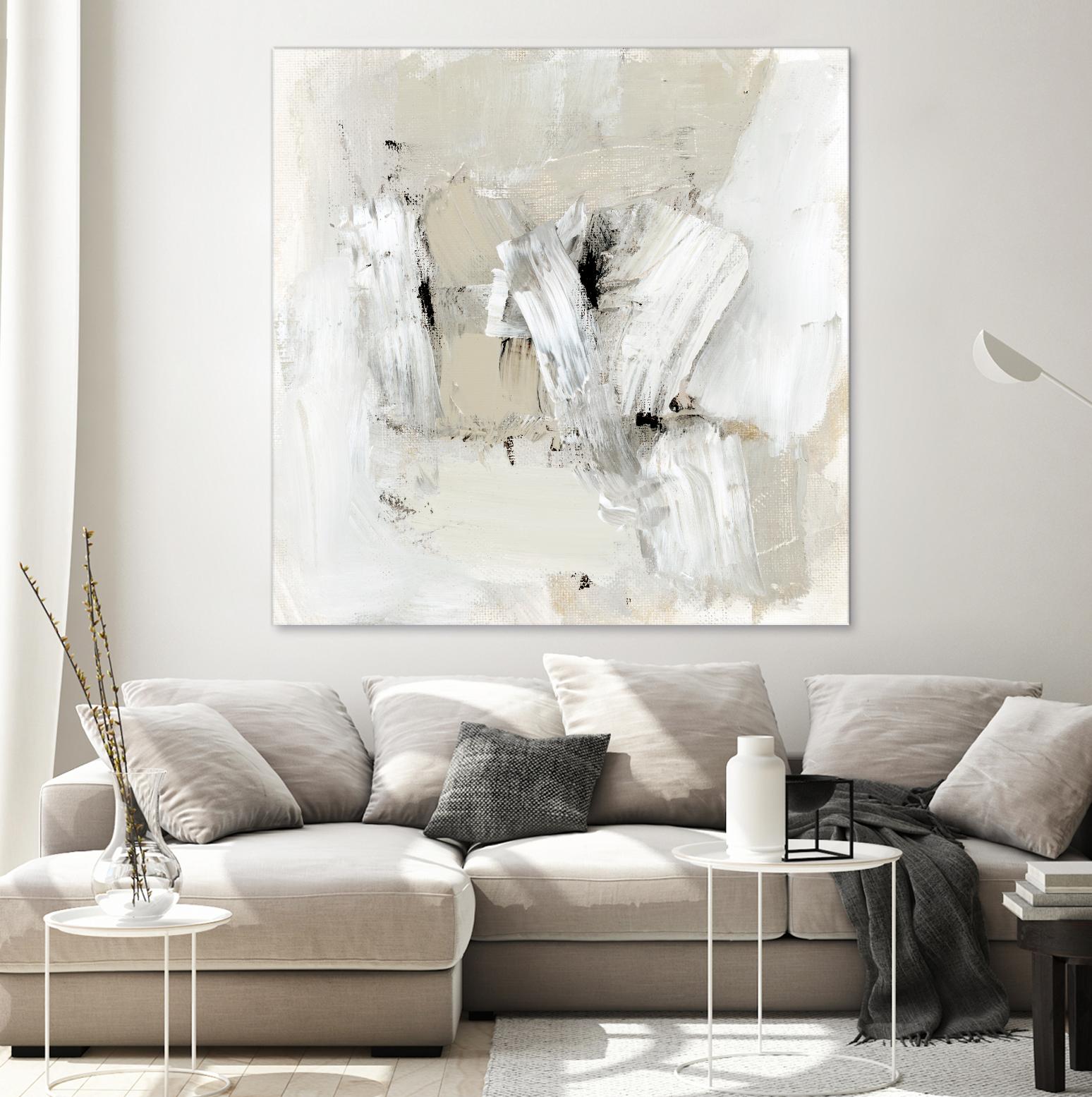 Neutral Brushstrokes I by Victoria Barnes on GIANT ART - beige abstract abstract