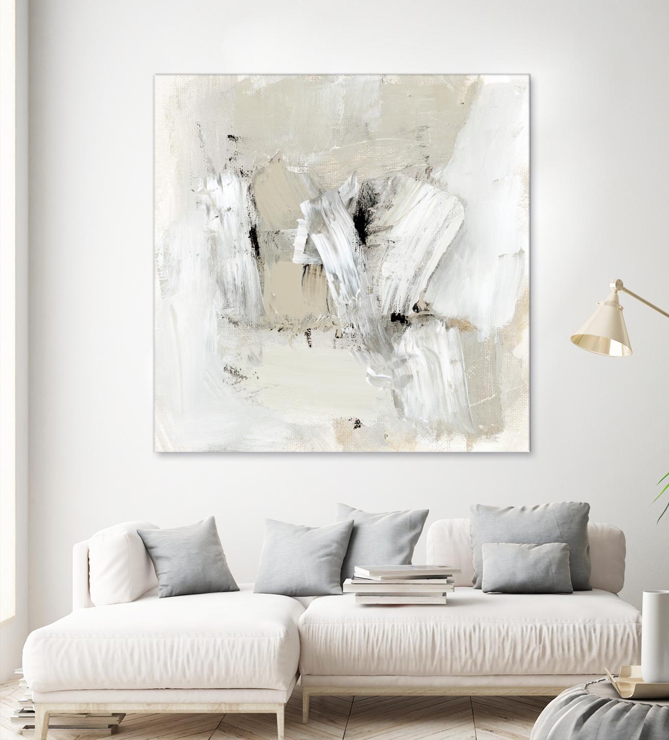 Neutral Brushstrokes I by Victoria Barnes on GIANT ART - beige abstract abstract